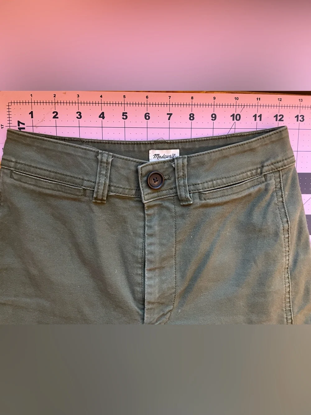 Madewell Emmett Wide Leg Crop Pants - Olive